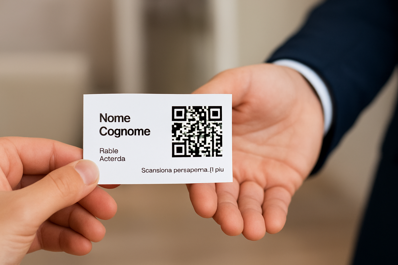 QR code su bigliettino da visita