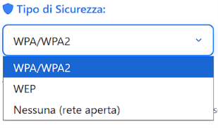 Inserisci tipo di sicurezza